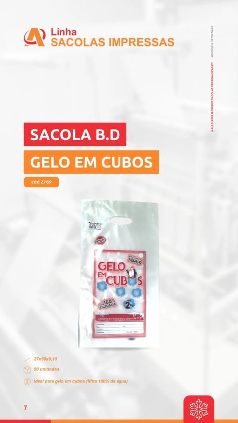 Sacola B.D. Gelo em Cubos