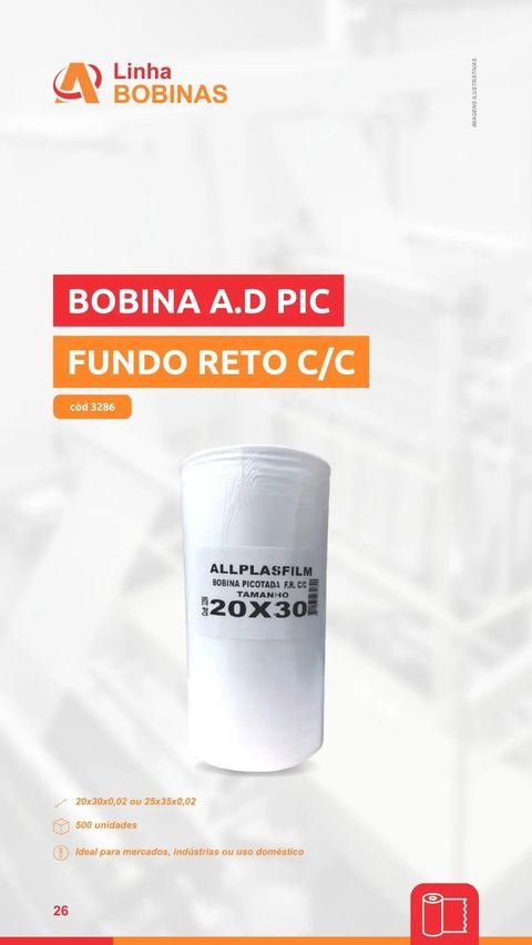 Bobina AD Picotada Fundo reto C/C